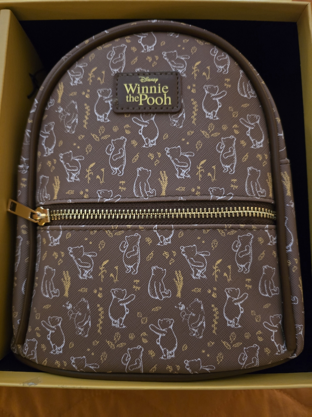 Disney Winnie the Pooh Brown Mini Backpack & Wallet Gift Set with Gold Accents - Picture 6 of 6